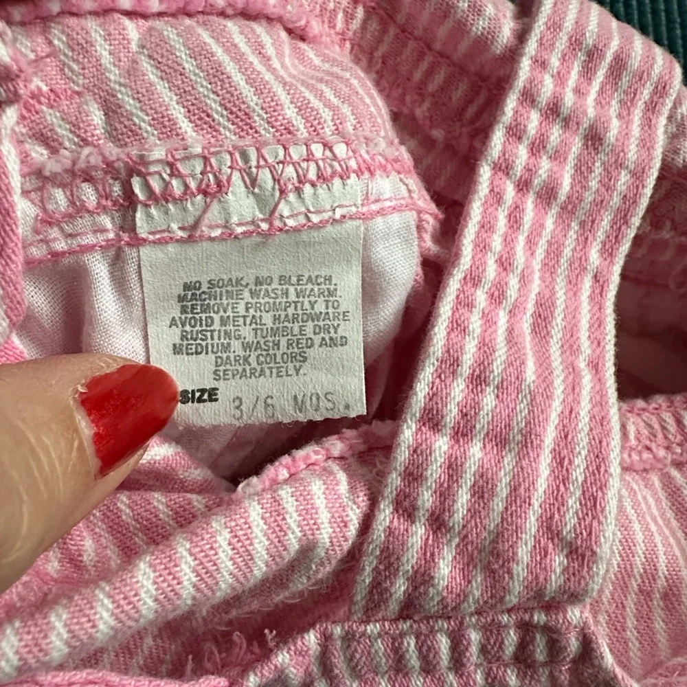 Oshkosh B’Gosh Pink White Stripe Vintage Overalls